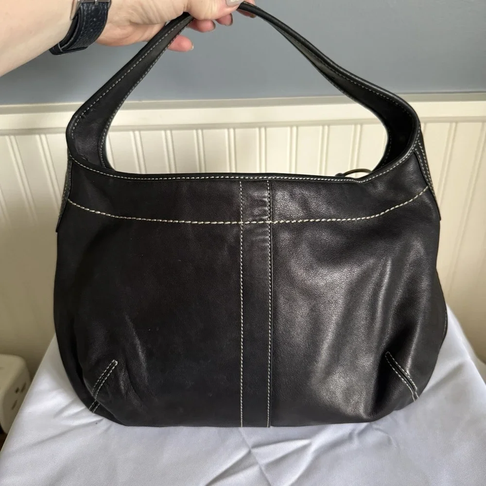 COACH Ergo Black Leather Crescent Shoulder Bag Purse Handbag Y2K
